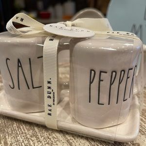 Rae Dunn Salt & Pepper Shakers NEW Black & White